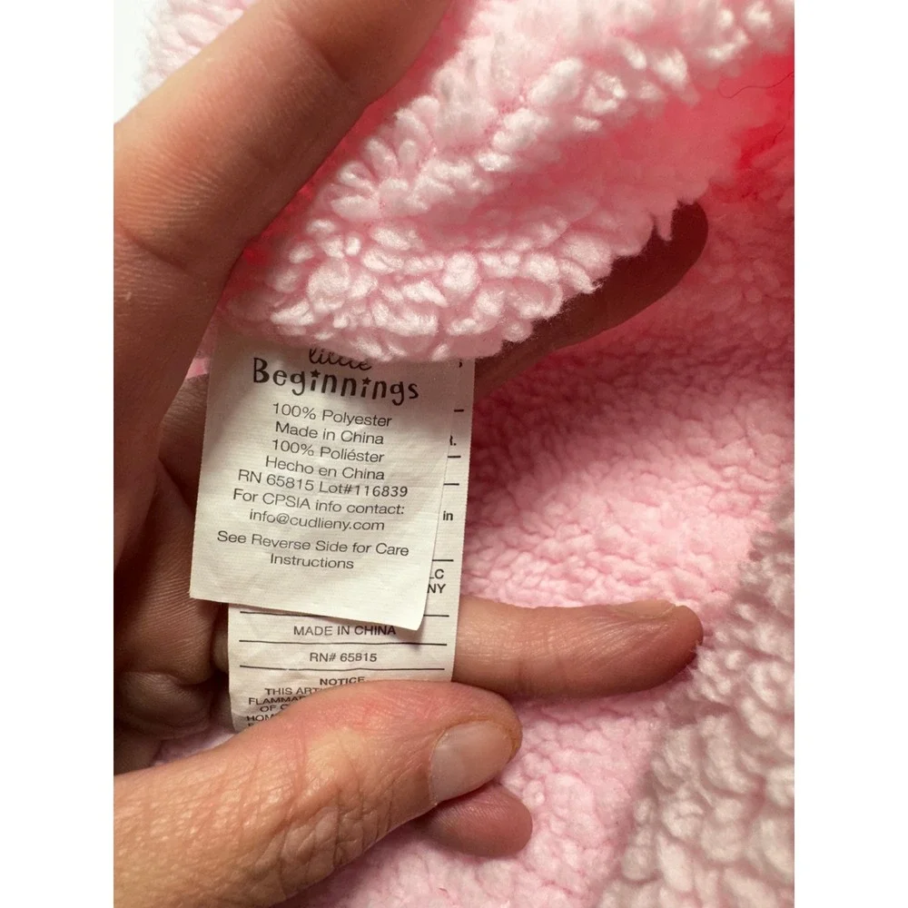 Little Beginnings Pink Teddy Bear Security Blanket Minky Dot Sherpa Lovey 116839